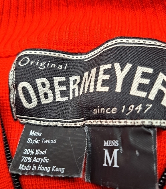 Obermeyer Red Knit Ski Sweater With Racing Stripe - Picture 4 of 5